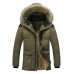 Men Parka Padded Jacket Plus Velvet Warm Cotton