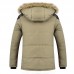 Men Parka Padded Jacket Plus Velvet Warm Cotton