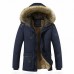 Men Parka Padded Jacket Plus Velvet Warm Cotton