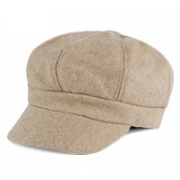 Autumn And Winter Women's Wool Hat  Fashion Solid Color Duck Tongue Octacha Cap Men's Painter Hat Universal Tide