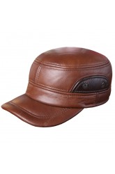 Factory Haining Leather Hat Autumn And Winter Men's Landscaping Flat Duck Tongue Warm Sand