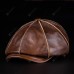 Haining Leather Cap Head Leather Berret Men's Eight Cap Winter Warm Octagon Hat Ear Hat