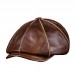 Haining Leather Cap Head Leather Berret Men's Eight Cap Winter Warm Octagon Hat Ear Hat