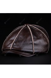 Haining Leather Cap Head Leather Berret Men's Eight Cap Winter Warm Octagon Hat Ear Hat