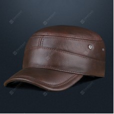 Haining Leather Cap Splicing Stretch Adjustable Head Layer Leather Tongue Cap Warm Ear Winter Hat