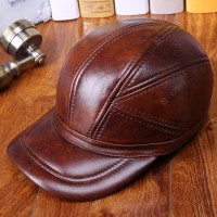 Haining Skin Hat Male Autumn And Winter Warm Cowhide Hat Outdoor Clamps Cotton Fence Leather Duck Cap