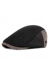 Hat Male Autumn And Winter Bener Hat Men's British Retro Front Cap Knit Duck Tongue Hat Female Korean Version Tide