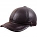 Leather Hat Autumn Winter Men's Leather Duck Cap Outdoor Leisure Warm Ears Baseball Cap