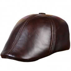Leather Hat Men's Autumn Winter Warm Clip Cavaliers Hat Ear Duck Cart Hat Men