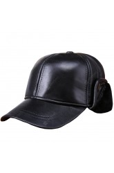 Leather Hat Middle-aged Elderly Men's Warm Winter Thickened Baseball Cap Sheep Skin Wool Winter Cap for Elderly