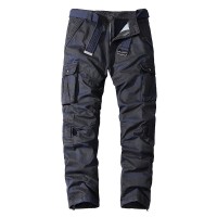 Autumn Washed Cotton Casual Pants Male Sports Trousers Camouflage Overalls Multi-pocket Straight