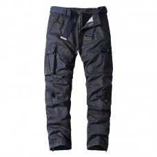 Autumn Washed Cotton Casual Pants Male Sports Trousers Camouflage Overalls Multi-pocket Straight