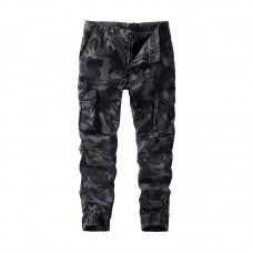 Fall Men's Casual Camouflage Pants Washed Cotton Pants Large Size Multi-pocket Overalls Male Sports