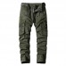 Men's Casual Slacks Pants Autumn and Winter Multi-pocket Trousers Straight Cotton Sports Pants