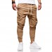 Men's Slim Casual Drawstring Trousers Multi-Pocket Tooling Pants