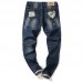 Straight Ripped Printing Jeans for Men