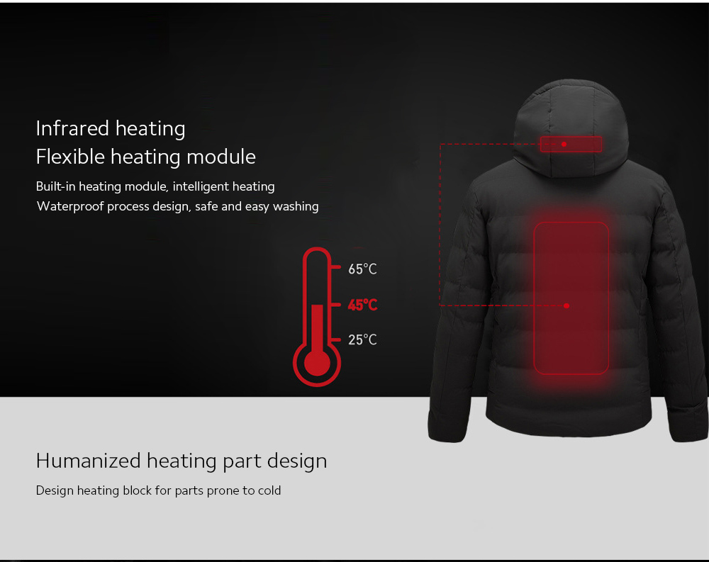 Winter Intelligent Charging Heating Warm Cotton Coat Infrared heating