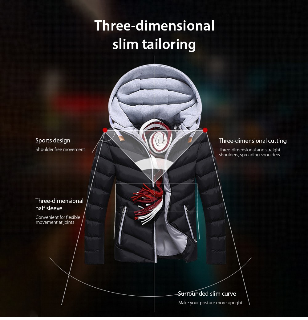 Men's Winter Padded Jacket Three-dimensional slim tailoring