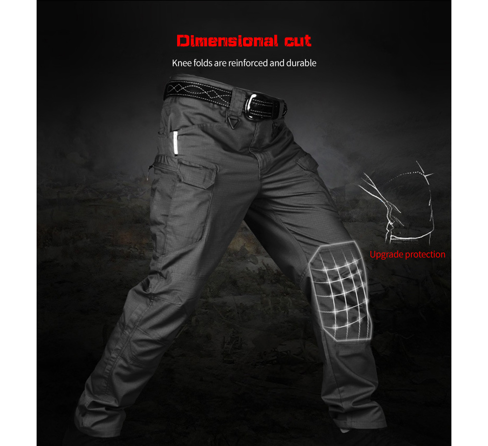 IX7 Men Tactical Pants Outdoor Training Special Forces Army Trousers Autumn and Winter Mountaineers Wear-resistant Clothing - Gray XL