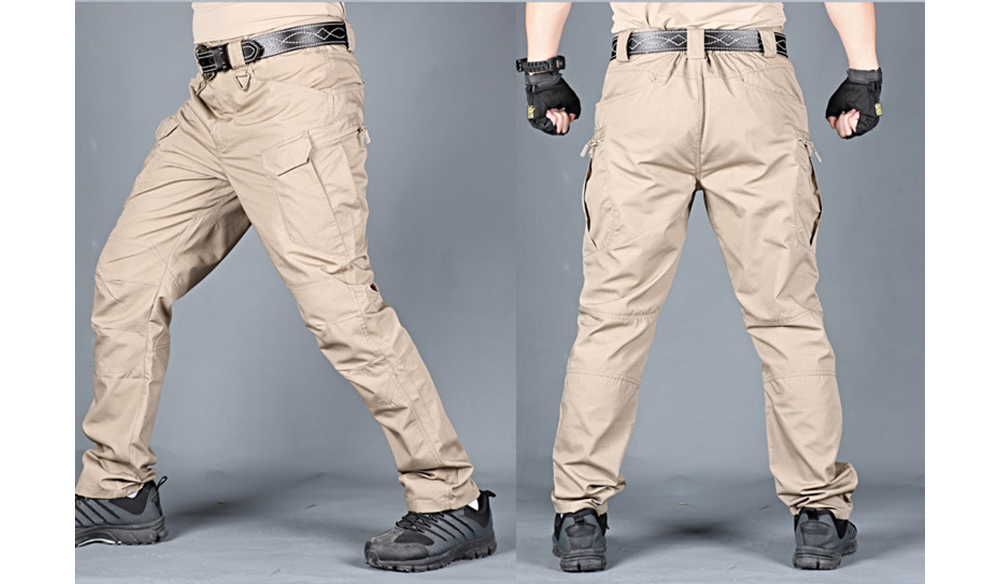 IX7 Men Tactical Pants Outdoor Training Special Forces Army Trousers Autumn and Winter Mountaineers Wear-resistant Clothing - Gray XL