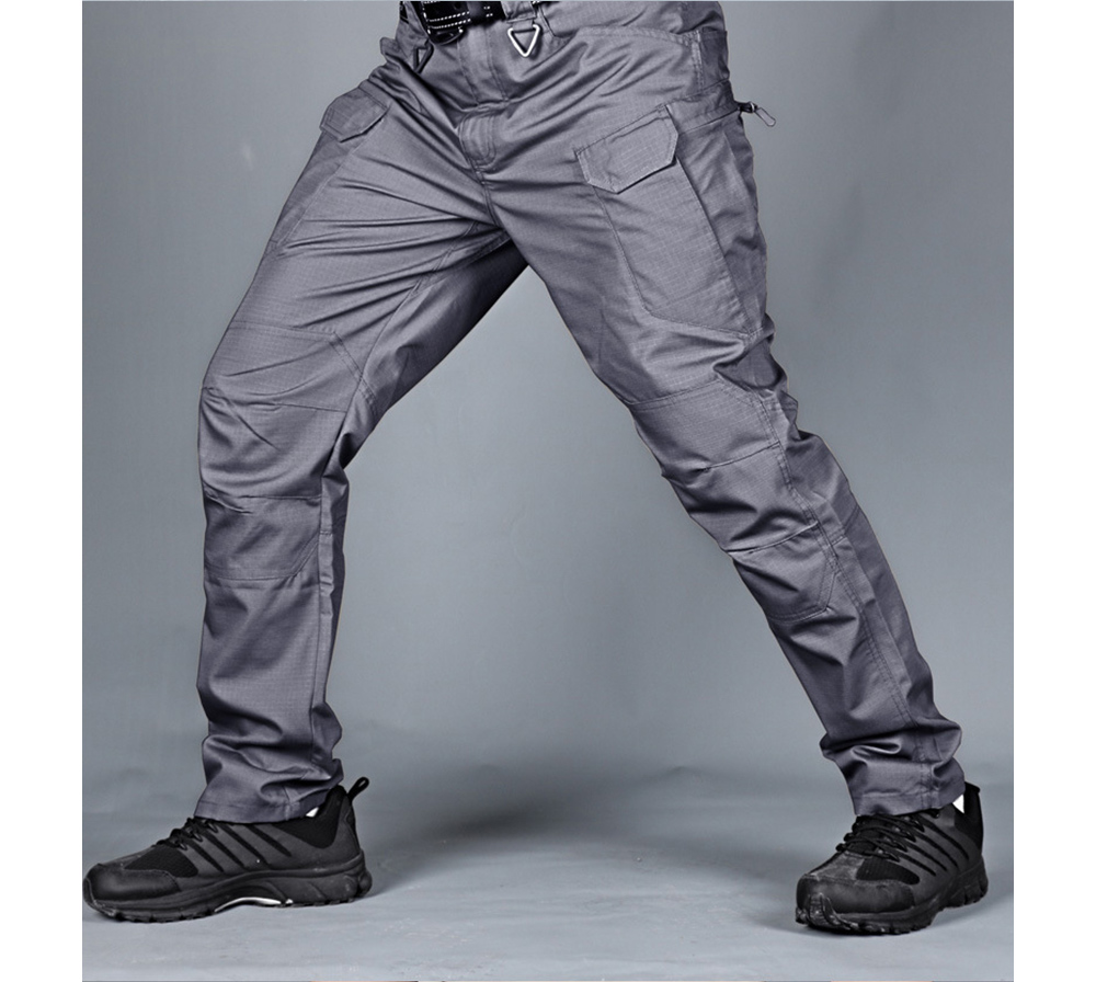 IX7 Men Tactical Pants Outdoor Training Special Forces Army Trousers Autumn and Winter Mountaineers Wear-resistant Clothing - Gray XL