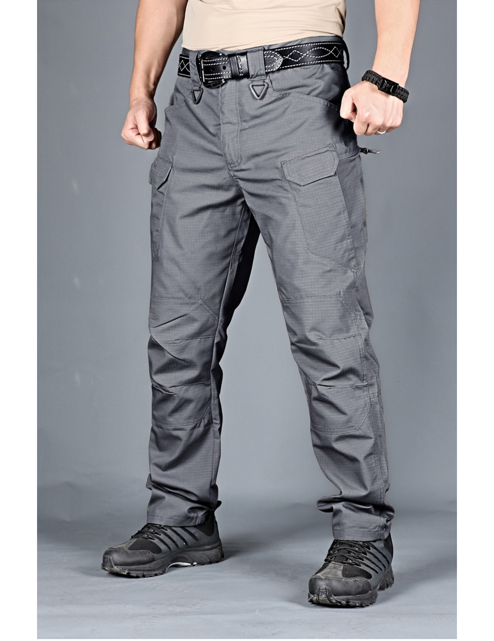 IX7 Men Tactical Pants Outdoor Training Special Forces Army Trousers Autumn and Winter Mountaineers Wear-resistant Clothing - Gray XL