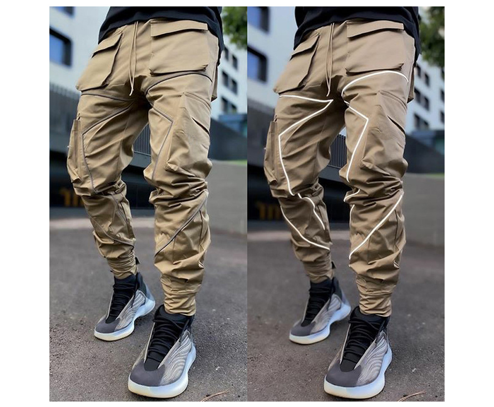 Muscle Fitness Trousers Autumn And Winter Anti-glossy Feet Running Sports Casual Workshop Male Tide - Black M