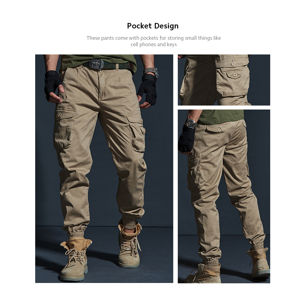 High Street Windbreak Legs Camouflage Jogging Tooling Machine Can Multi-pocket Beam Legs Tide Men's Small Foot Casual Pants - Cooperative Blue 12 36