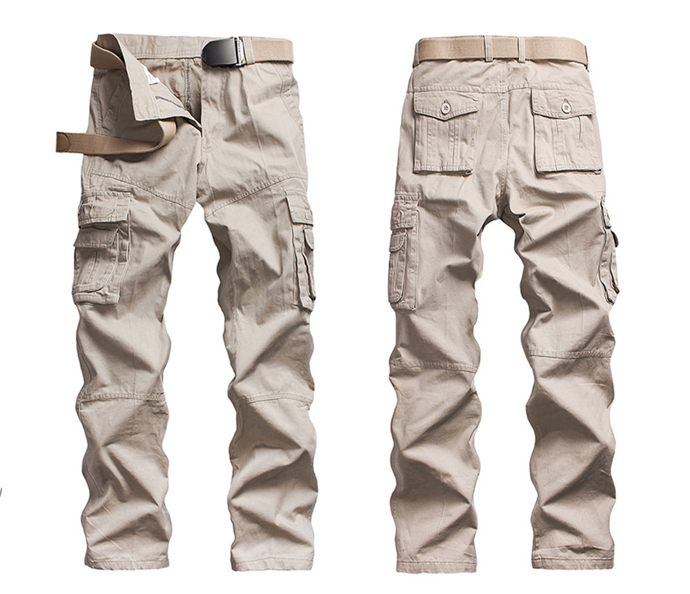 Four Seasons Multi-bag Dress Pants Large Size Cotton Outdoor Workshop Casual Pants - Gray 30